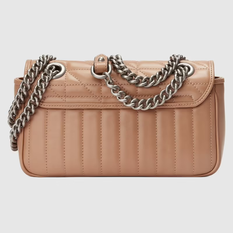  Túi Nữ Gucci GG Marmont Mini Shoulder Rose 'Beige Leather' 