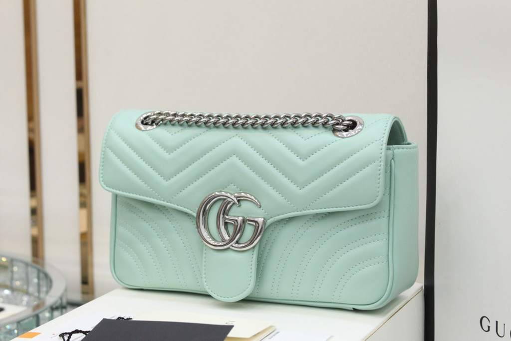 Túi Nữ Gucci GG Marmont Shoulder Pastel 'Green' 443497-DTDIY-3926