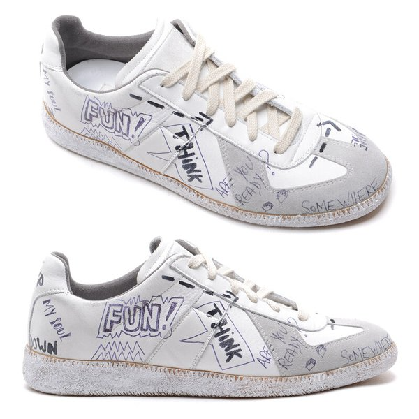  Giày Nam Maison Margiela Replica Graffiti Sneakers 'White' 