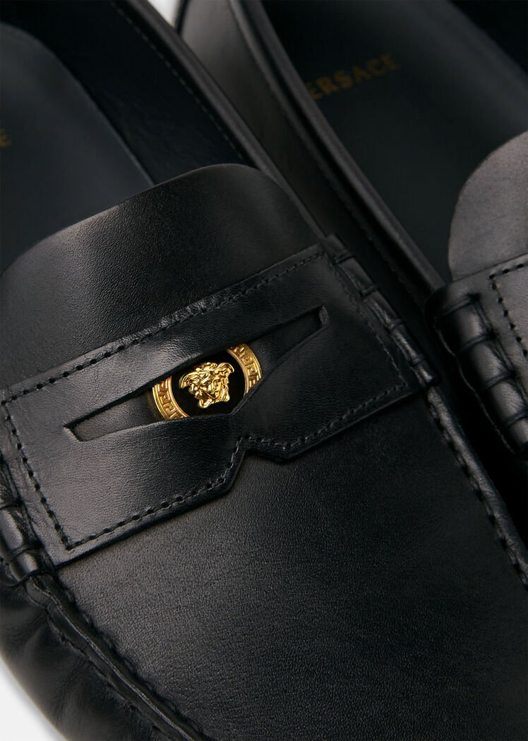  Giày Nam Versace Leather Loafers 'Black' 