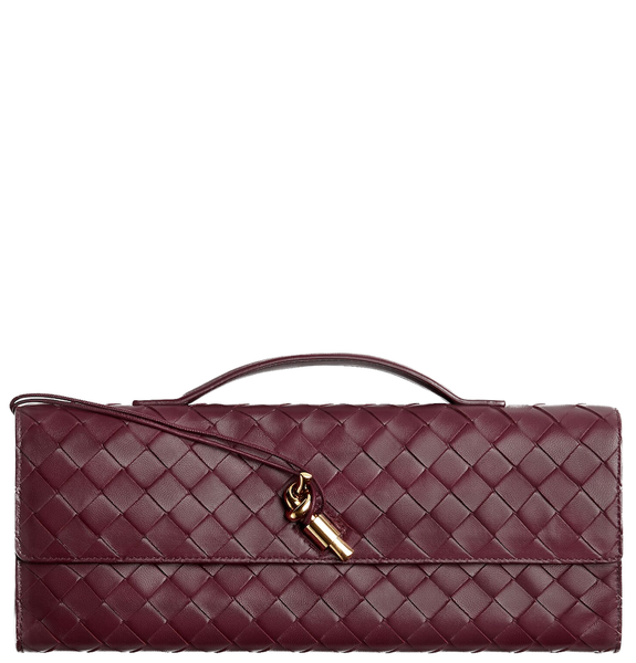  Ví Nữ Bottega Veneta Long Clutch Andiamo With Handle 'Barolo' 