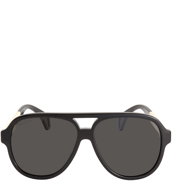  Kính Nam Gucci Polarized Pilot Sunglasses 'Black' 