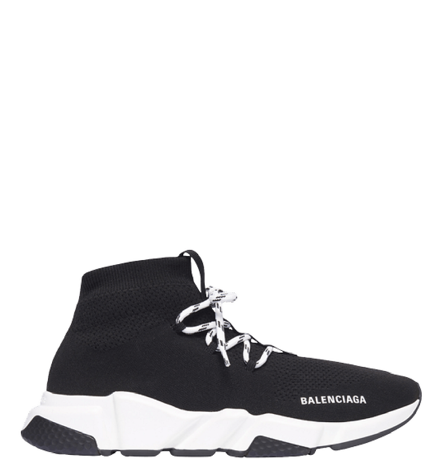 Giày Nam Balenciaga Speed Lace-Up Sneaker 'Black White' 