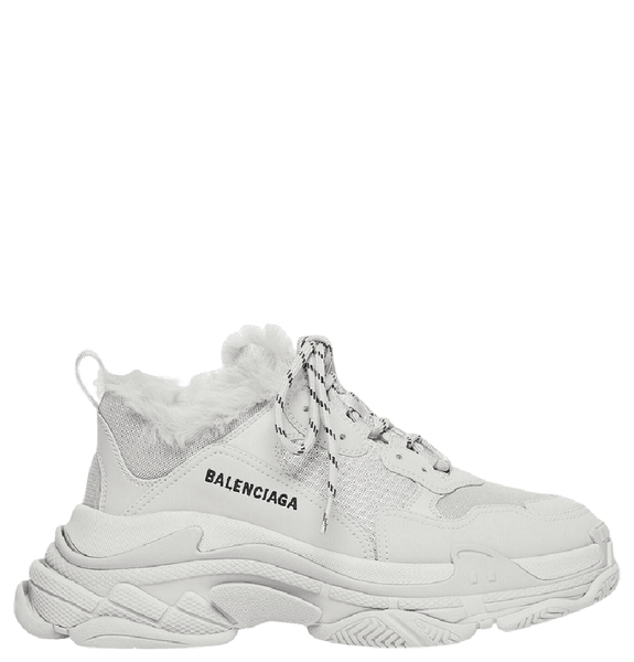  Giày Nam Balenciaga Triple s Trainers Fake Fur 'White' 