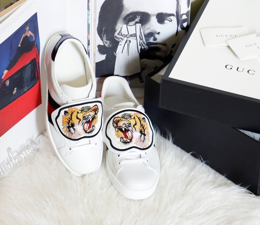 Giày Nam Gucci New Ace 'Tiger Strap' 477102-DOP80-9182 – LUXITY
