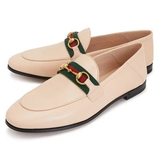  Giày Nữ Gucci Web Horsebit Loafers 'Beige' 