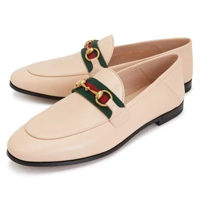 Giày Nữ Gucci Web Horsebit Loafers 'Beige' 