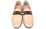  Giày Nữ Gucci Web Horsebit Loafers 'Beige' 