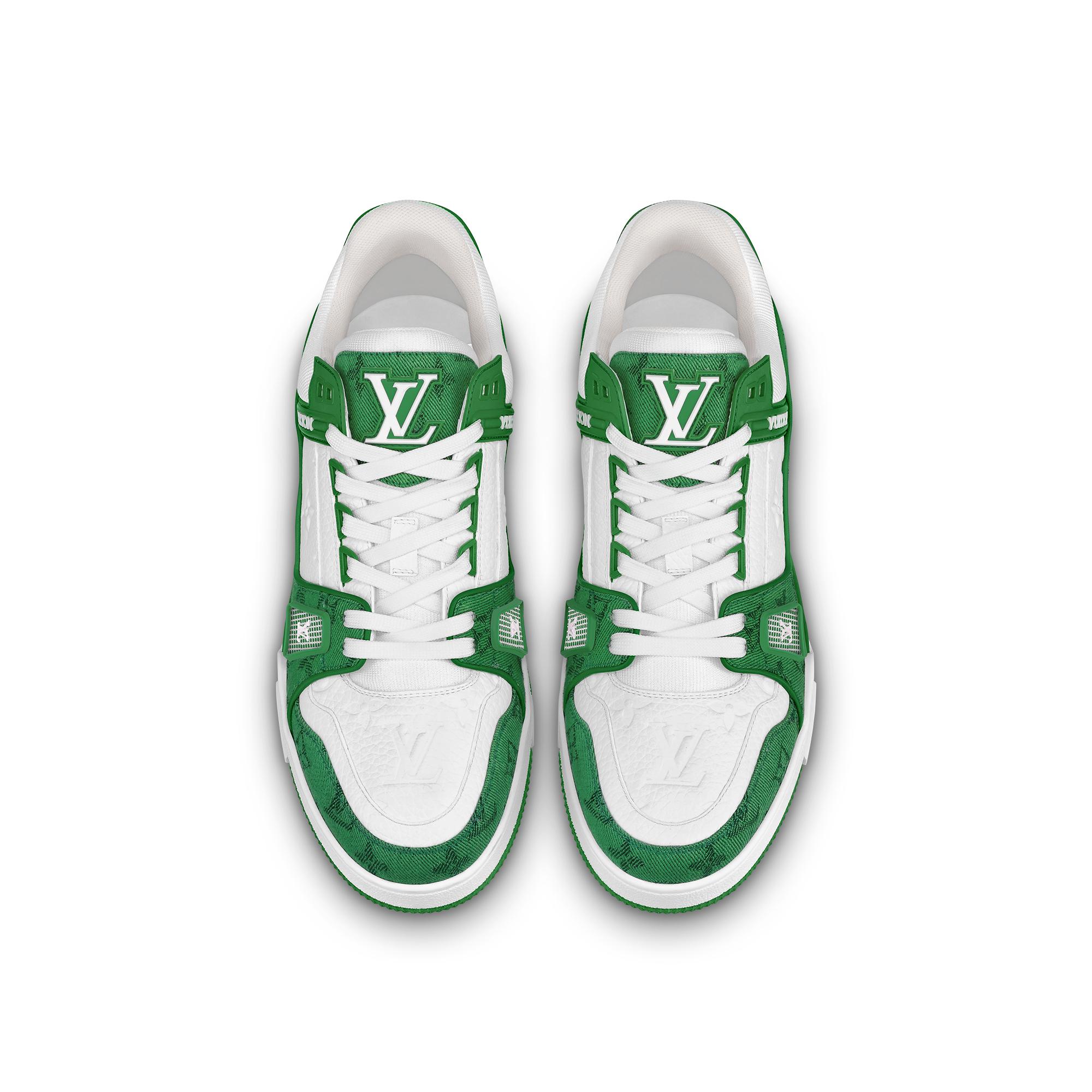Louis Vuitton Trainer Green Monogram Denim White  1A9JHV  US