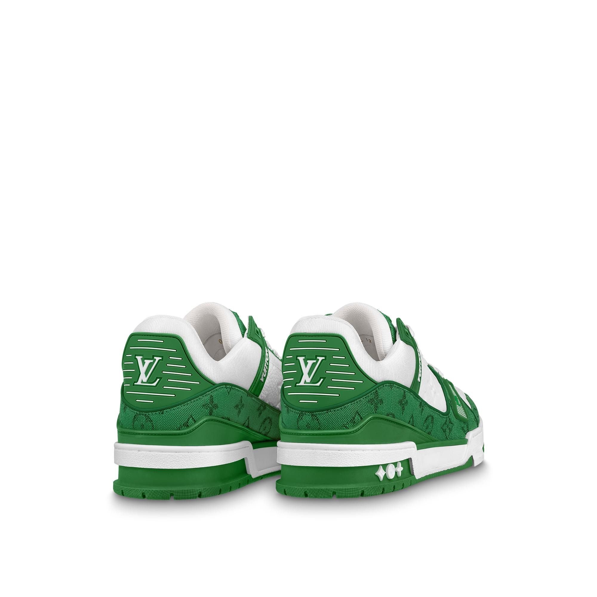 Louis Vuitton Trainer Crystal Rhinestone Green/White ULTRA RARE 1AARLH Size  9 LV