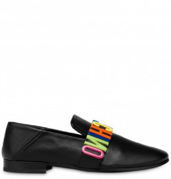  Giày Moschino Nam Multicolour Lettering Loafers 'Black' 