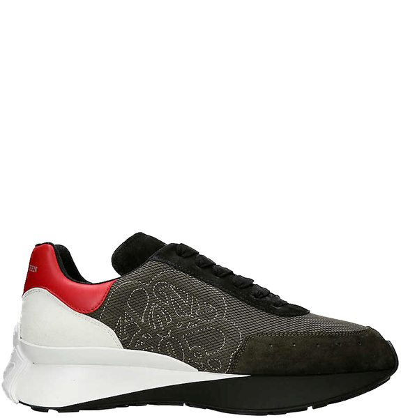  Giày Nam Alexander Mcqueen Sprint Rose Stitched Trainers 'Green Comb' 
