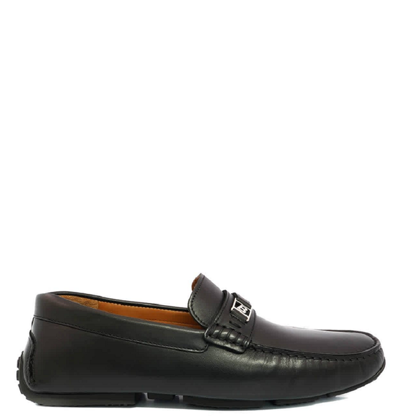  Giày Nam Bally Leather Driver Piquet Loafers 'Black' 