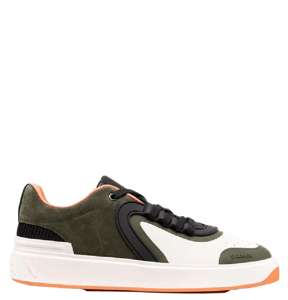  Giày Nam Balmain B-skate Calfskin 'Khaki And White' 