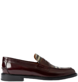  Giày Nam Burberry Check Panel Leather Penny Loafers 'Bordeaux' 