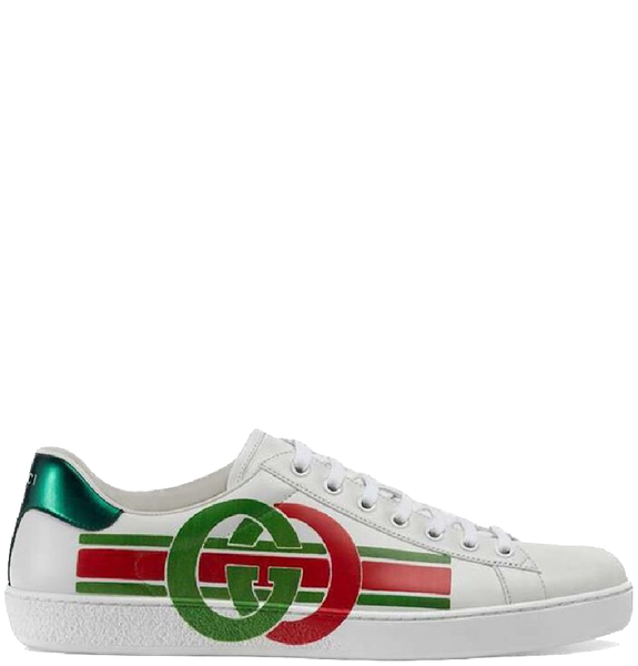  Giày Nam Gucci Ace Interlocking G 'White' 