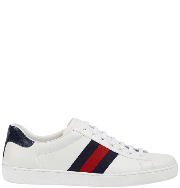  Giày Nam Gucci Ace Leather Sneaker 'White' 