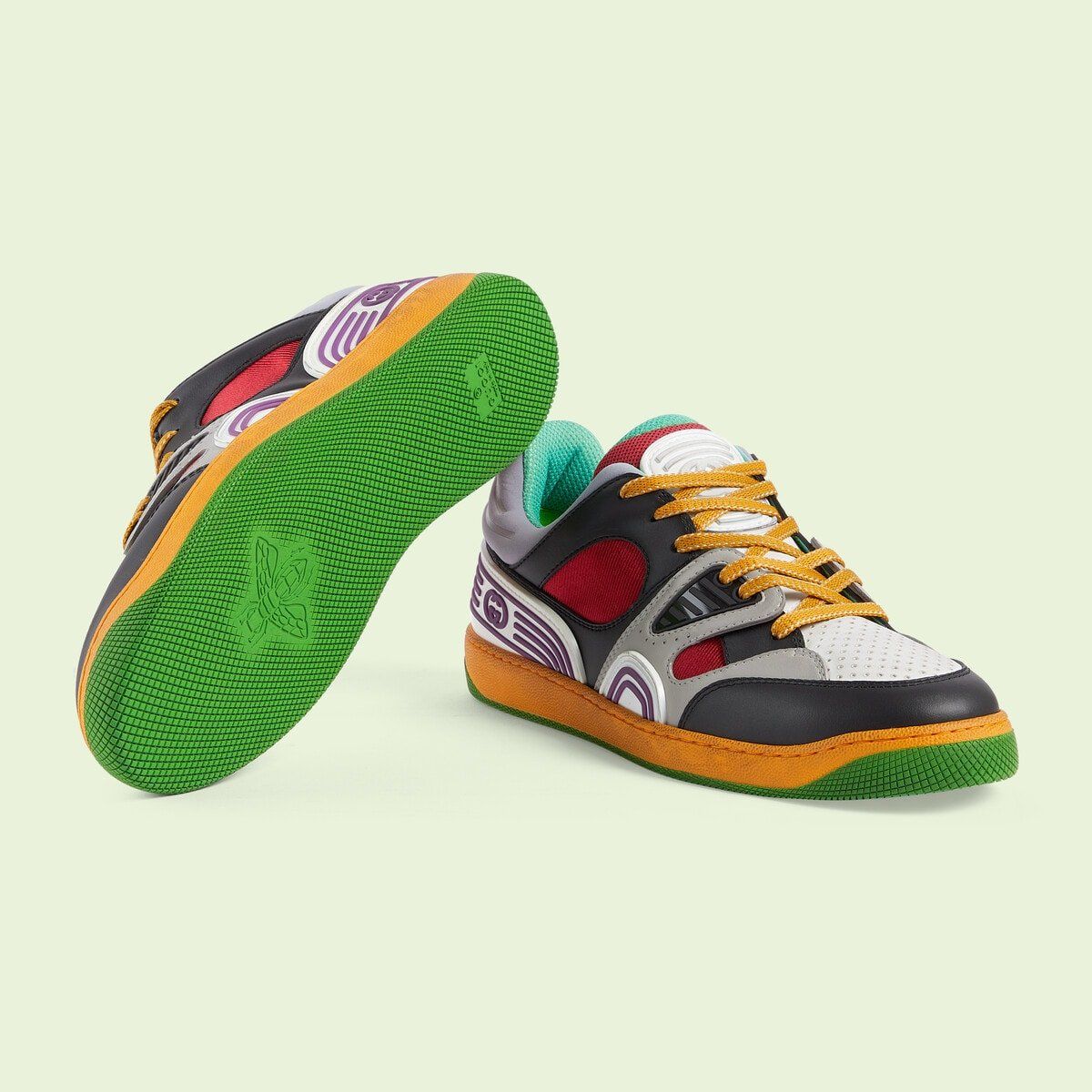  Giày Nam Gucci Basket Sneaker 'Black Demetra' 