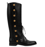  Giày Nam Gucci Boot With Buttons Leather 'Black' 