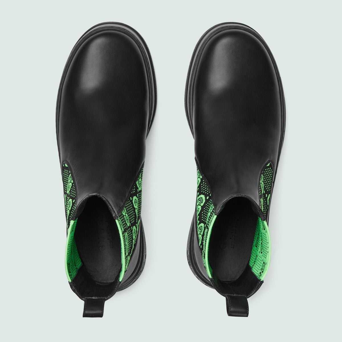  Giày Nam Gucci Boot With GG Jersey Leather 'Black' 