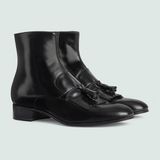  Giày Nam Gucci Boot With Tassel Leather 'Black' 