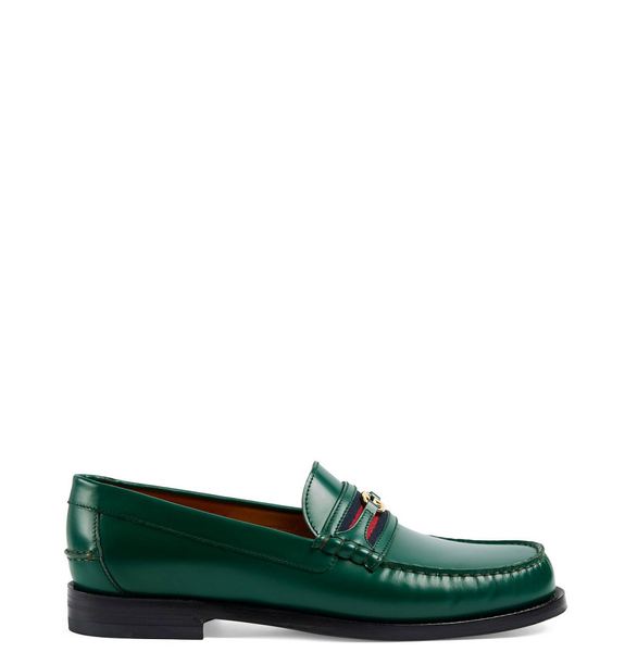  Giày Nam Gucci Double G 'Dark Green Leather' 