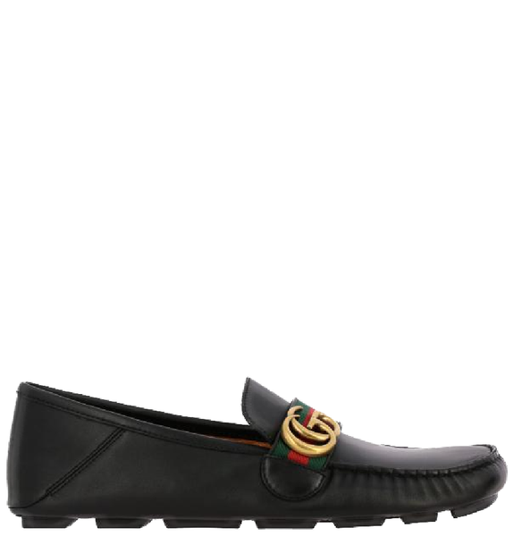  Giày Nam Gucci Driver With Web Leather 'Black' 