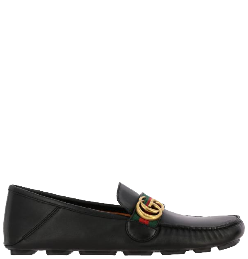  Giày Nam Gucci Driver With Web Leather 'Black' 