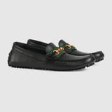  Giày Nam Gucci Driver With Web Leather 'Black' 