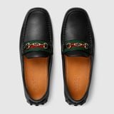  Giày Nam Gucci Driver With Web Leather 'Black' 