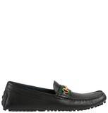  Giày Nam Gucci Driver With Web Leather 'Black' 