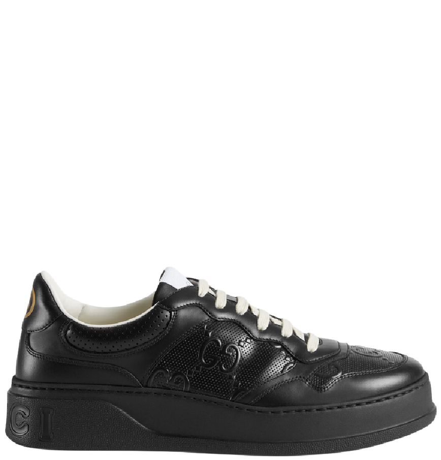  Giày Nam Gucci GG Embossed Leather 'Black' 