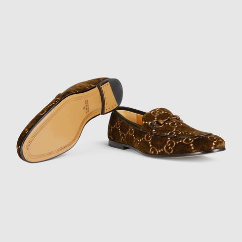  Giày Nam Gucci GG Loafers Horsebit 'Brown Velvet' 