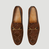  Giày Nam Gucci GG Loafers Horsebit 'Brown Velvet' 