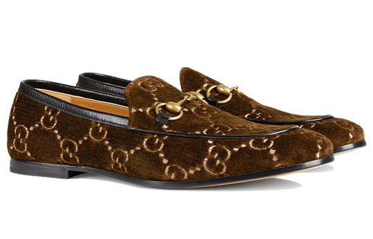  Giày Nam Gucci GG Loafers Horsebit 'Brown Velvet' 