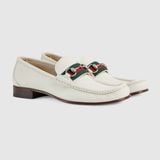  Giày Nam Gucci Horsebit Loafer Leather 'White' 