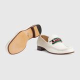  Giày Nam Gucci Horsebit Loafer Leather 'White' 