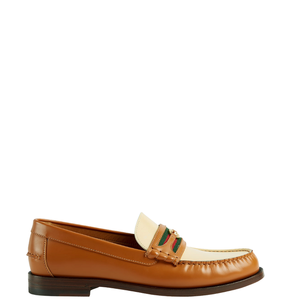  Giày Nam Gucci Interlocking G 'Cognac White Leather' ‎‎ 