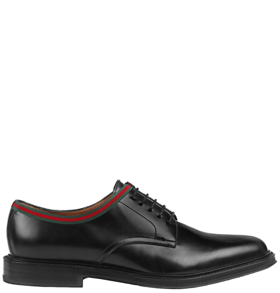  Giày Nam Gucci Lace Up Leather 'Black' 