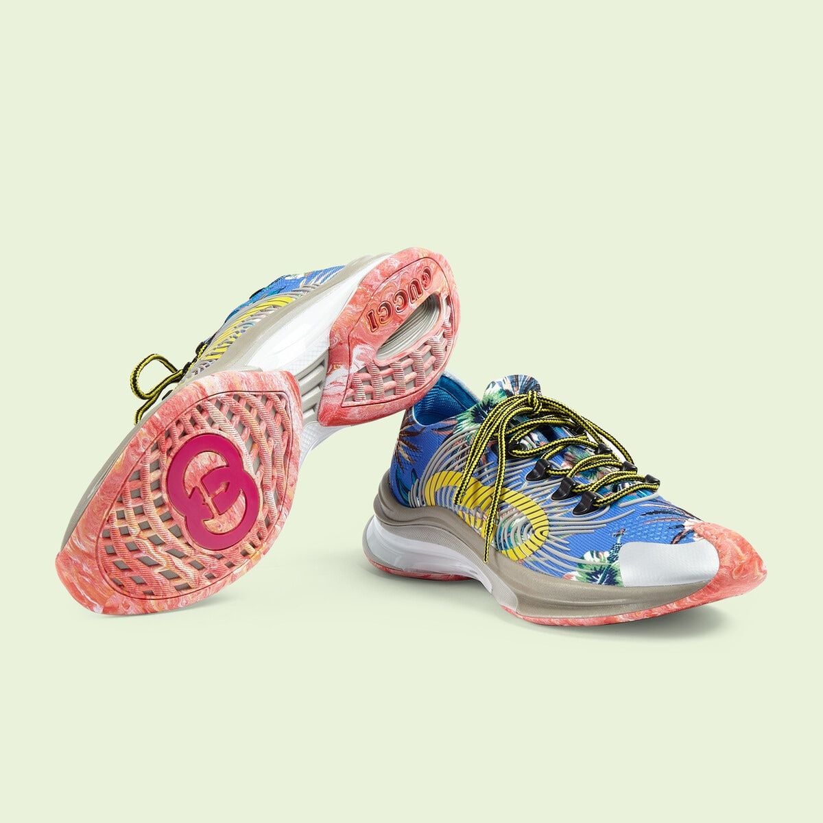  Giày Nam Gucci Run Floral Sneaker 'Multicolour' 