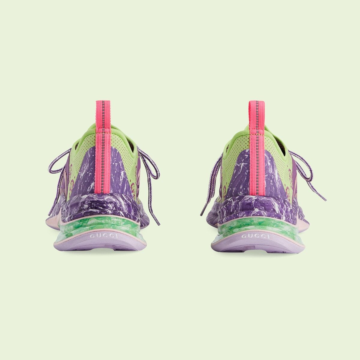  Giày Nam Gucci Run Sneaker 'Green Fuchsia' 