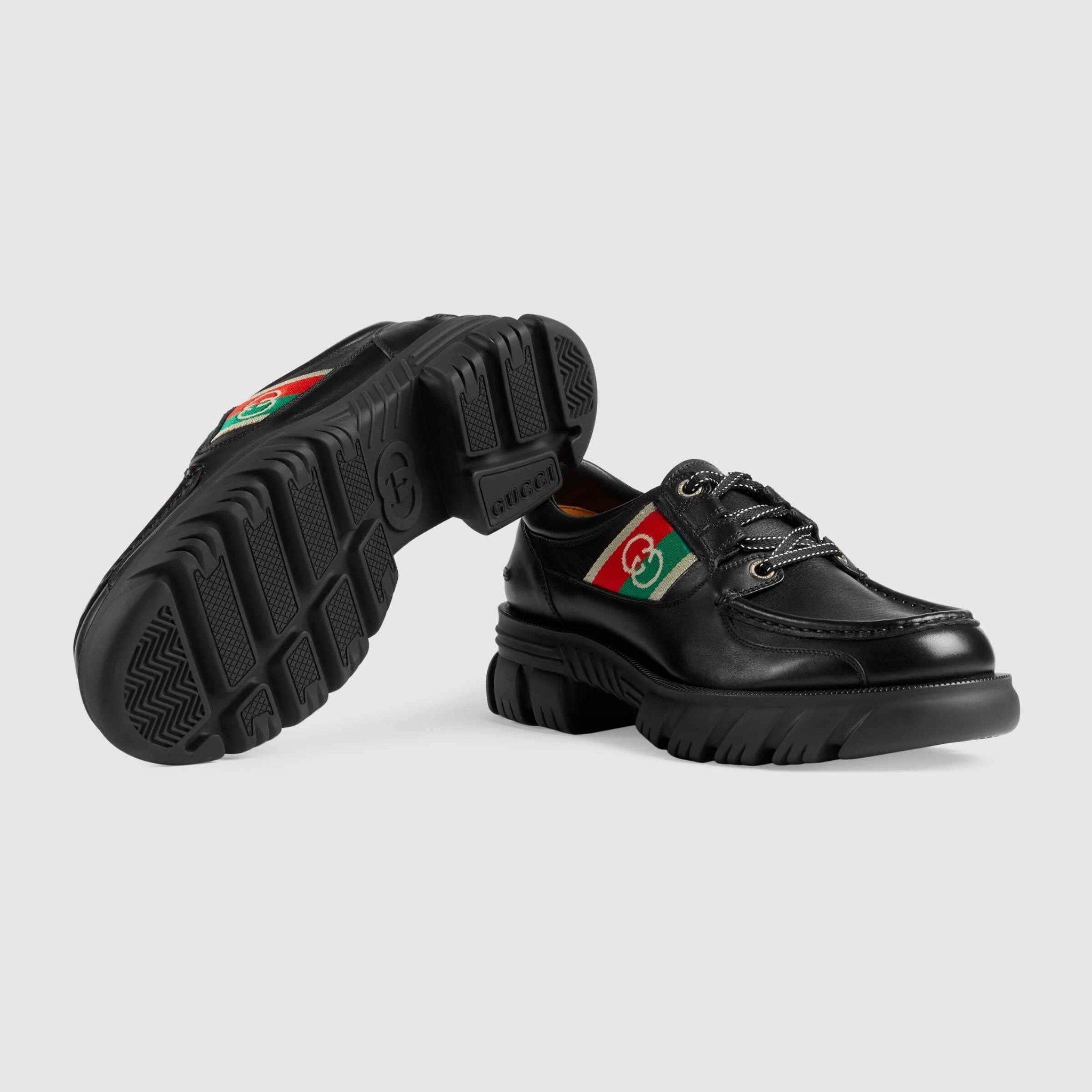  Giày Nam Gucci Shoe With Interlocking G 'Black' 