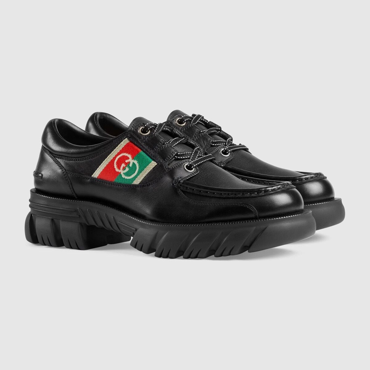 Giày Nam Gucci Shoe With Interlocking G 'Black' 
