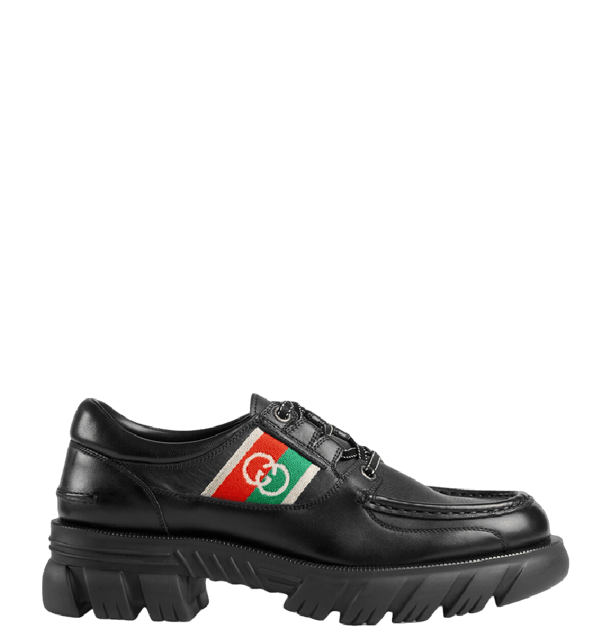  Giày Nam Gucci Shoe With Interlocking G 'Black' 
