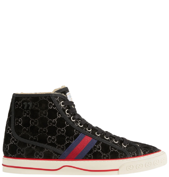  Giày Nam Gucci Tennis 1977 Sneaker 'Black Suede' 