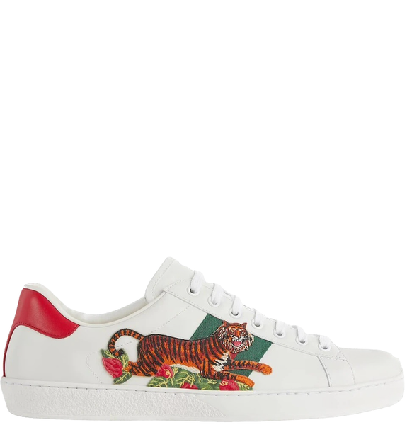  Giày Nam Gucci Tiger Ace Sneaker Leather 'White' 