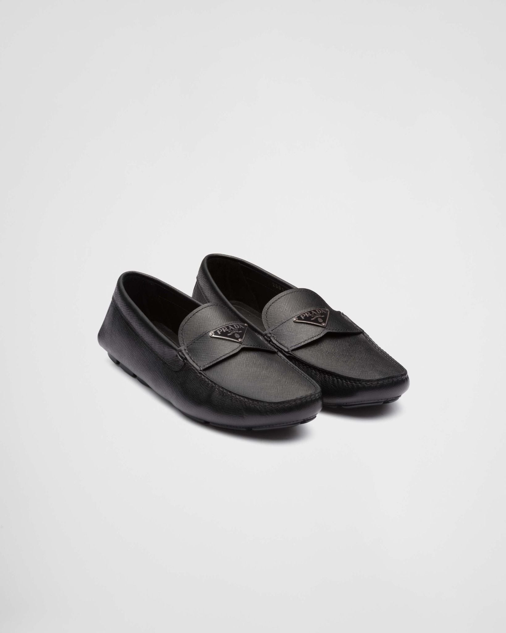  Giày Nam Prada Saffiano Leather Driver 'Black' 