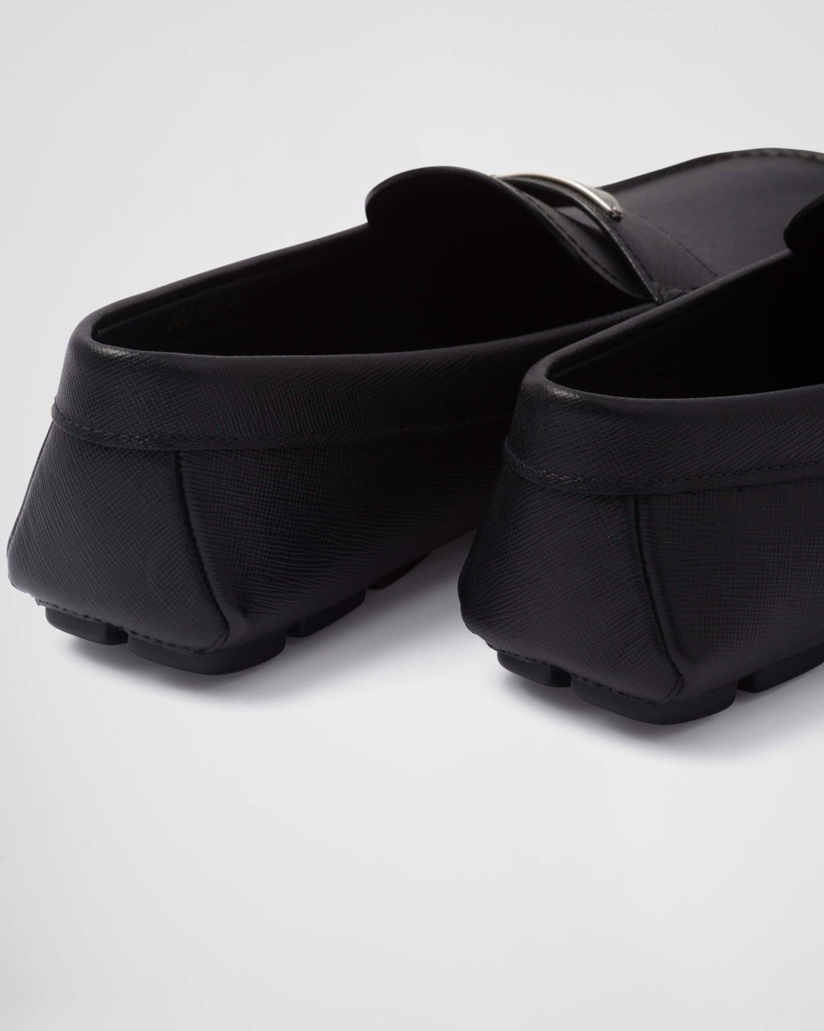  Giày Nam Prada Saffiano Leather Driver 'Black' 
