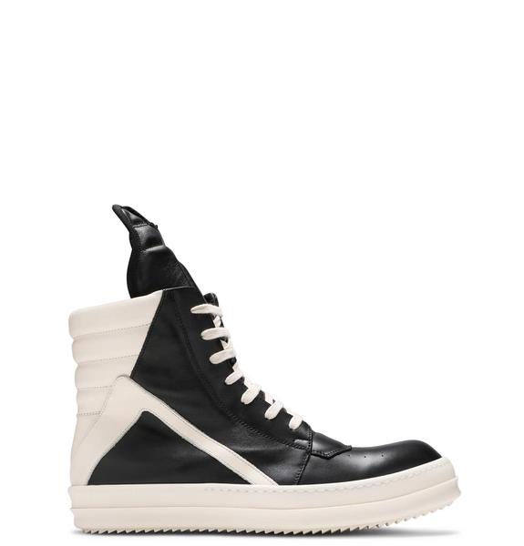  Giày Nam Rick Owens Geobasket Leather 'Black Milk' 