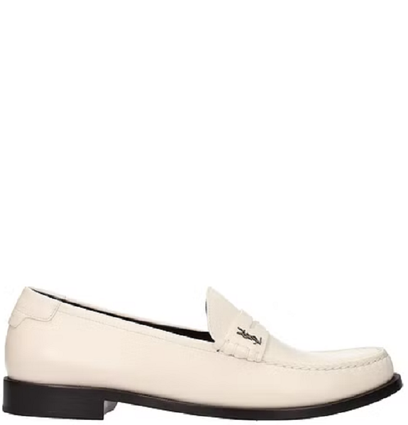  Giày Nam Saint Laurent Le Loafer Monogram Penny Slippers 'Pearl' 